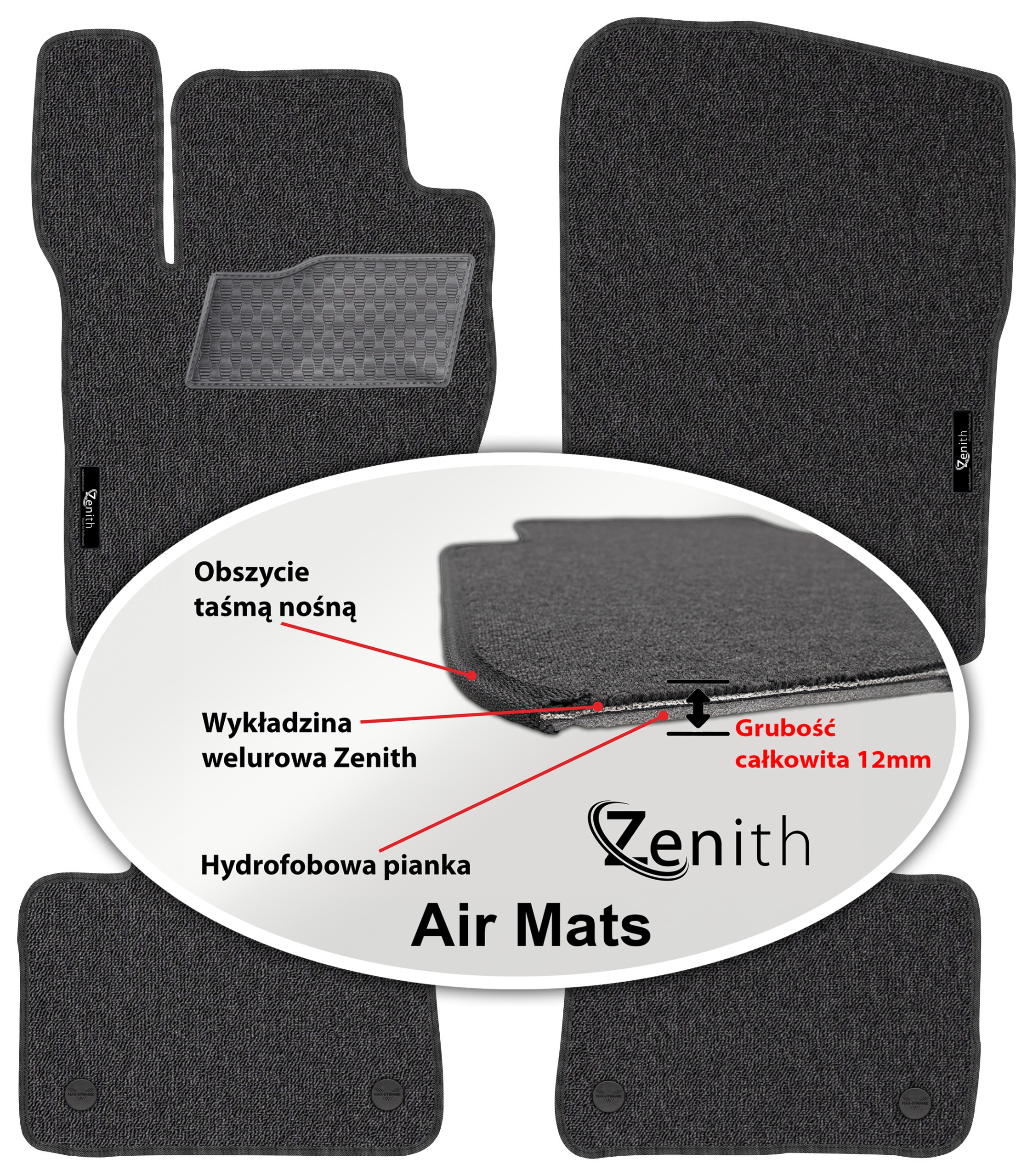 Mercedes Gls 5os 2015-2019 Velurové koberce do auta Zenith Air Mats