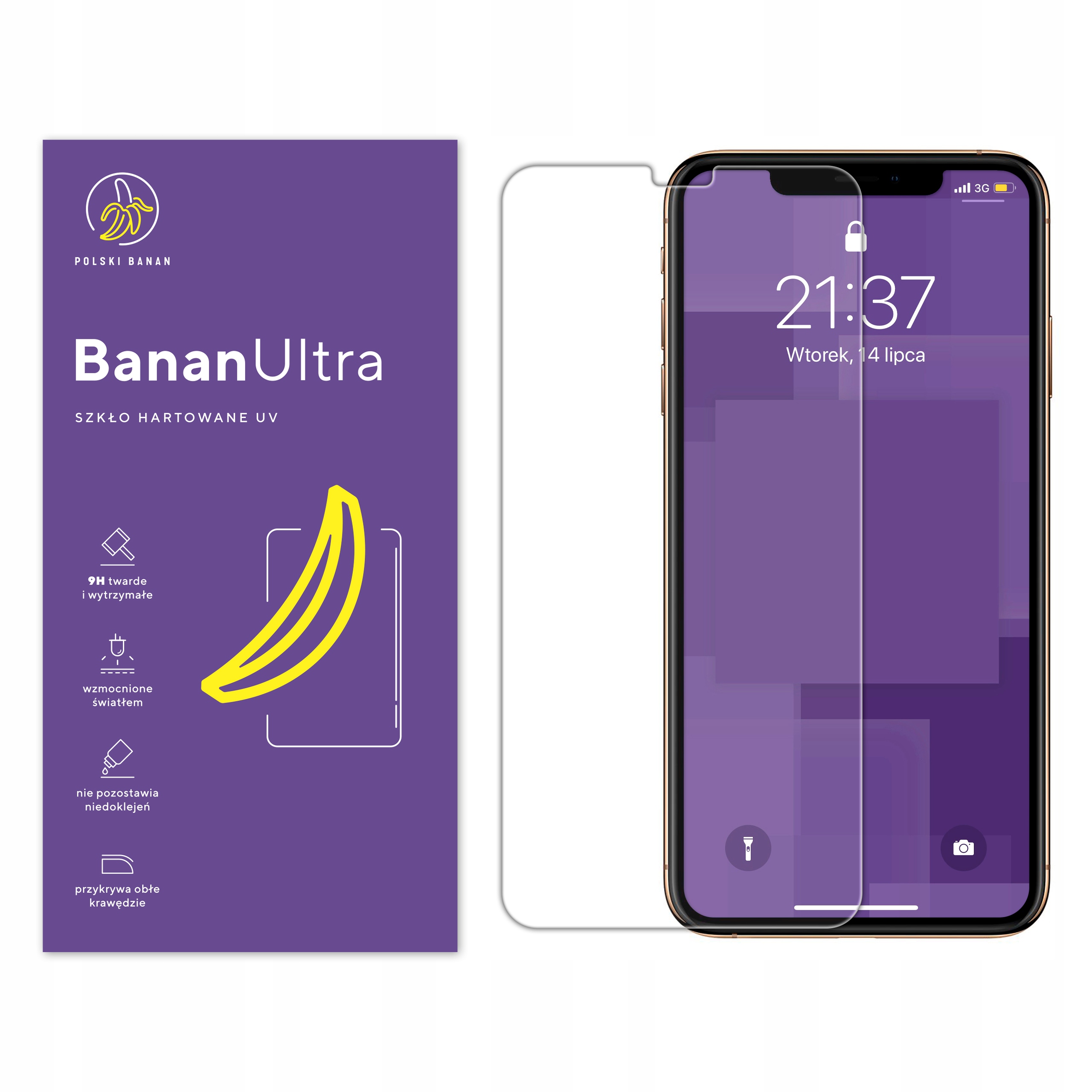 

Szkło Hartowane Uv Polski Banan do iPhone Xs Max