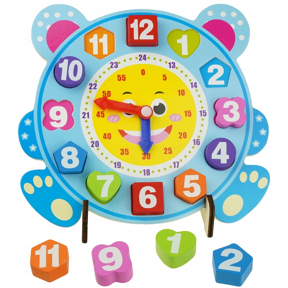 

Drewniany Zegar Edukacyjny Sorter Klocki Puzzle