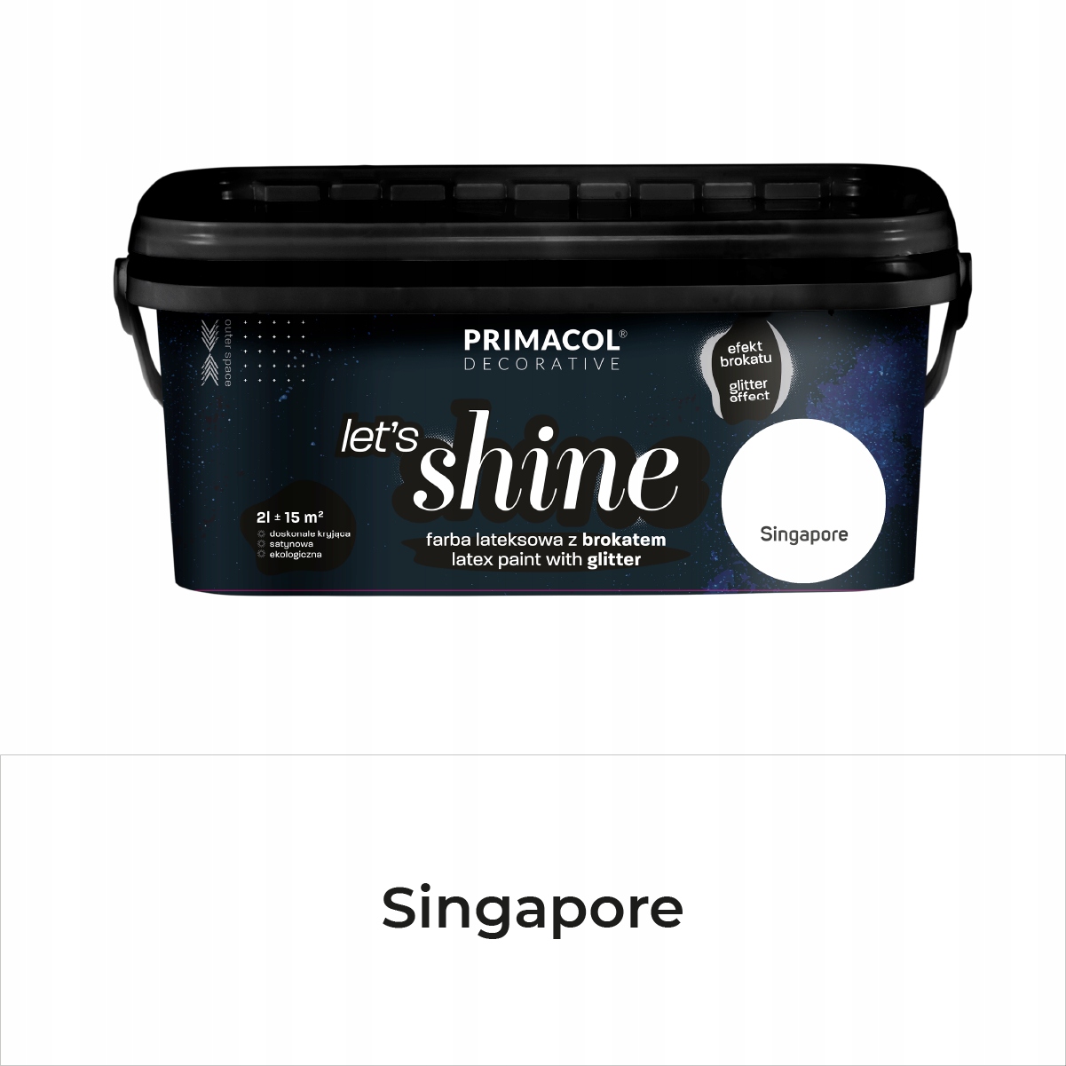 Primacol Let's Shine Dekorativní Barva Se Třpytkami Singapore 2L Bílá