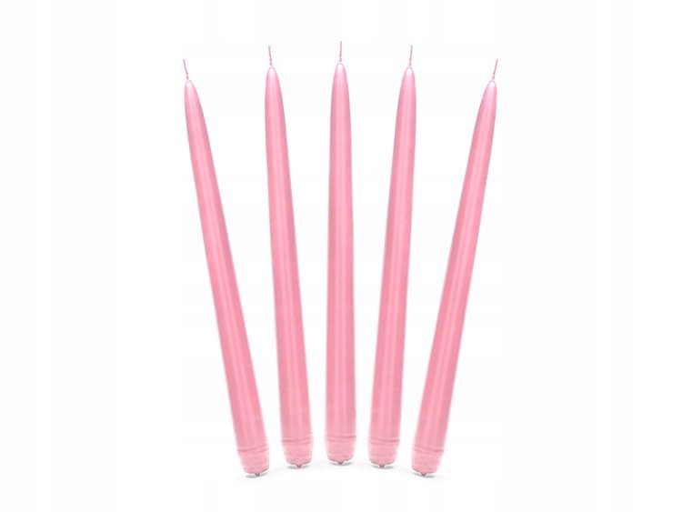 

Świeca Stożkowa Matowa Jasny Róż 10 szt. 24 cm