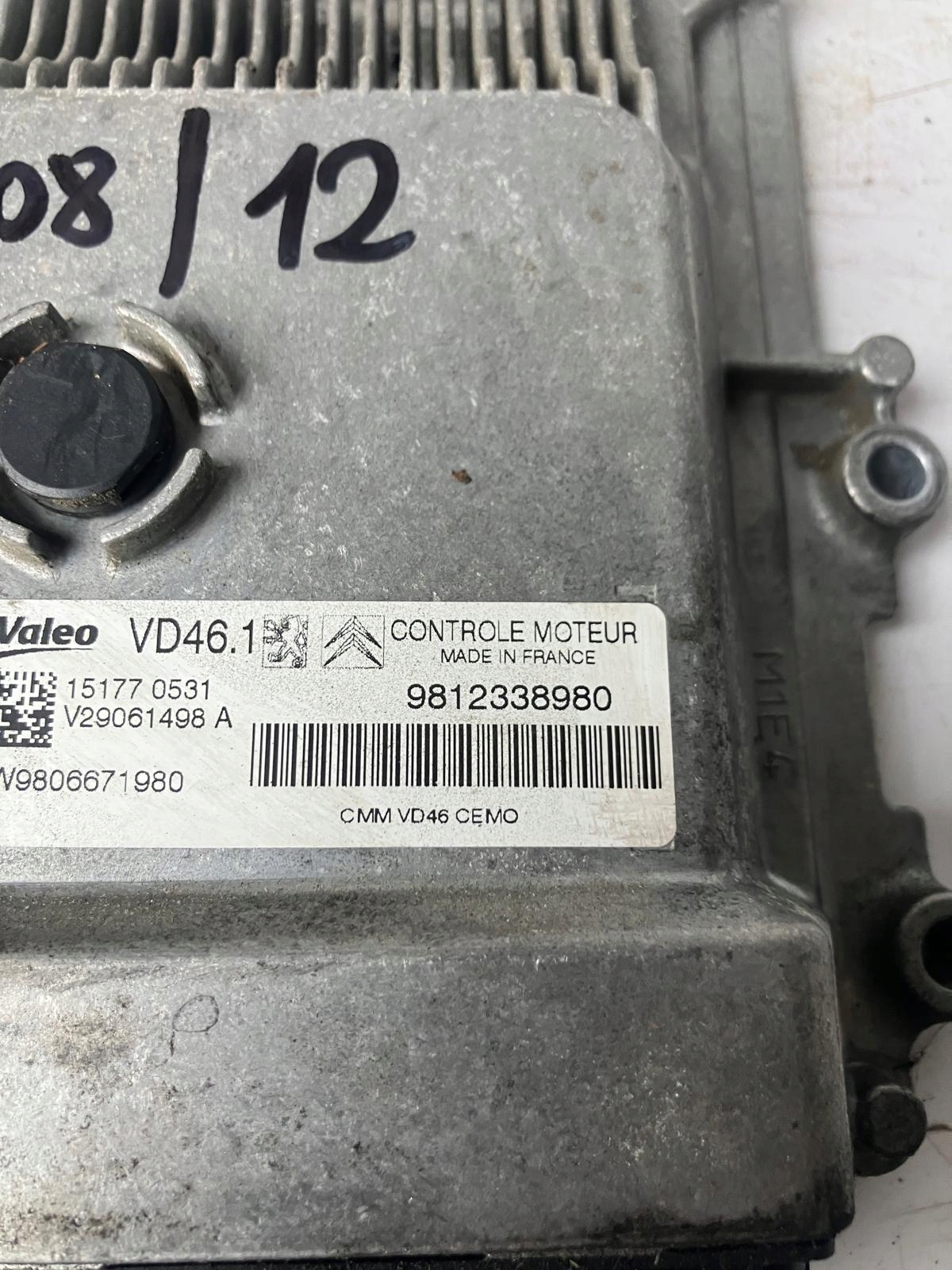 computer control unit of the engine 1.2 THP 9812338980 9806671980