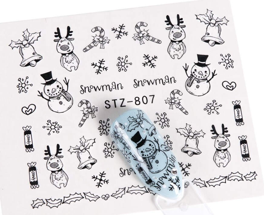 

Naklejki Wodne Na Paznokcie Kalkomania Święta 807