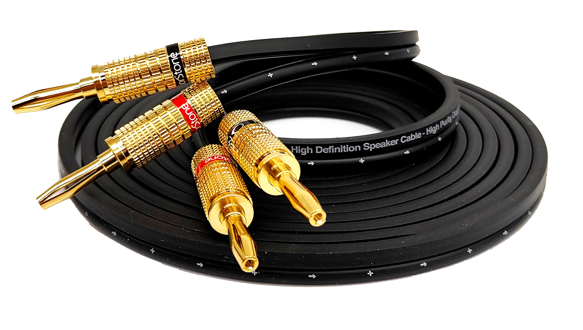 Norstone Cable B400 Ofc 2x 4,0 mm bílý reproduktorový kabel s banánkovými konektory 2 m