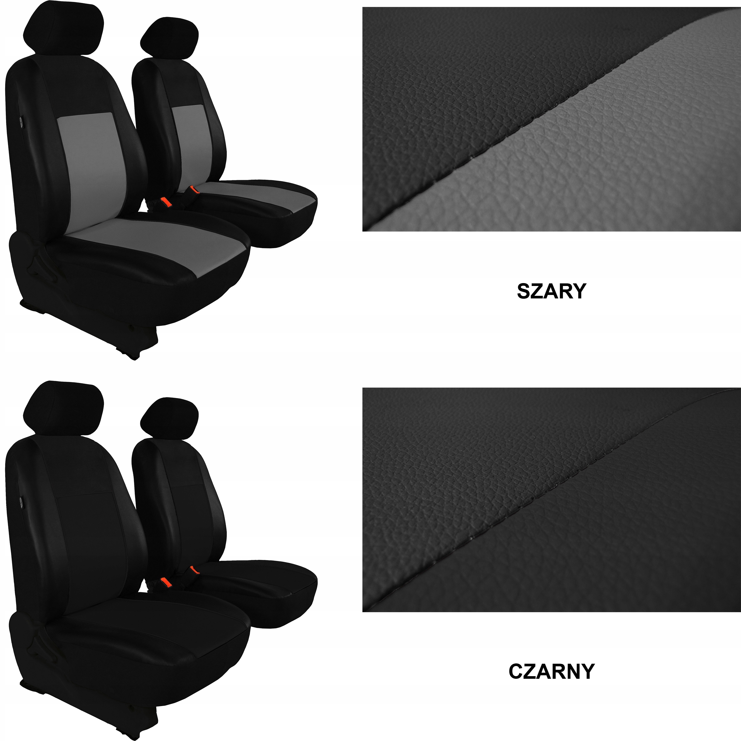 SKÓRZANE POKROWCE MIAROWE do RENAULT TRAFIC 2 1+1 Materiał skóra sztuczna