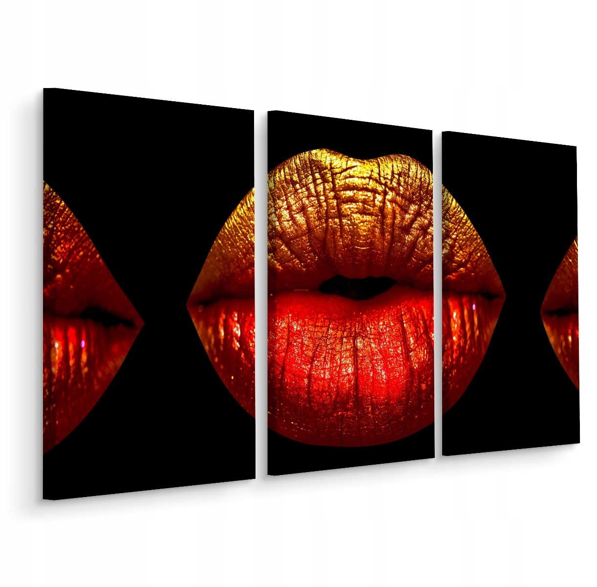 Obraz Triptyk Červené Rty Abstrakce 3D 120x80