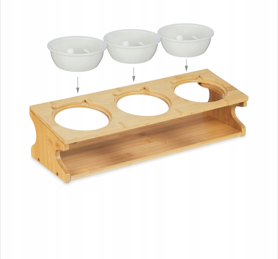 Levně Stanice pro krmení koček se 3 miskami Krmítko pro zvířata