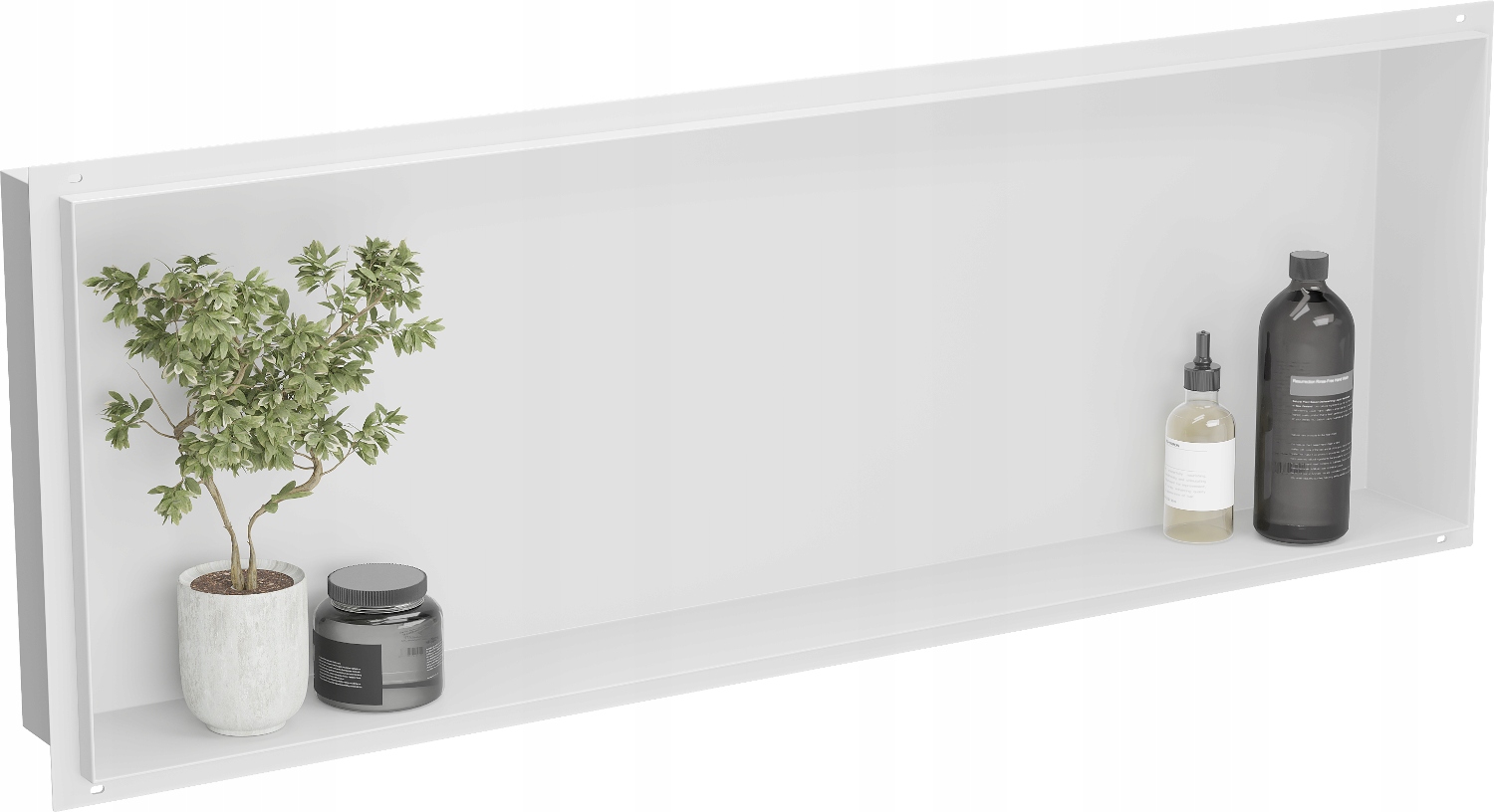 Półka wnękowa pod prysznic łazienkow bez kołnierza 90x30 Mexen X-Wall biała