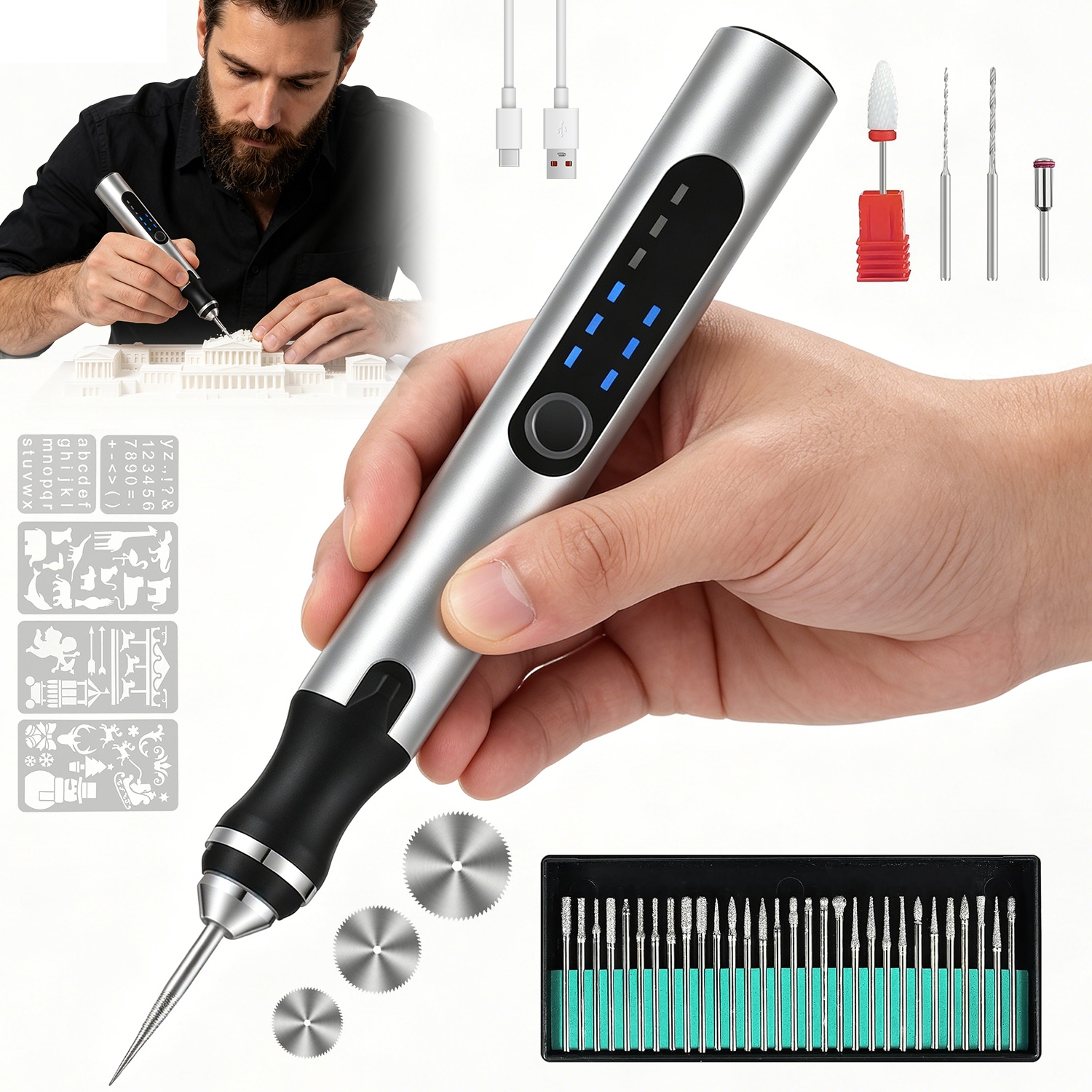 Profesionální Mini Elektrické Gravírovací Pero S Rychlostí Úrovně 3