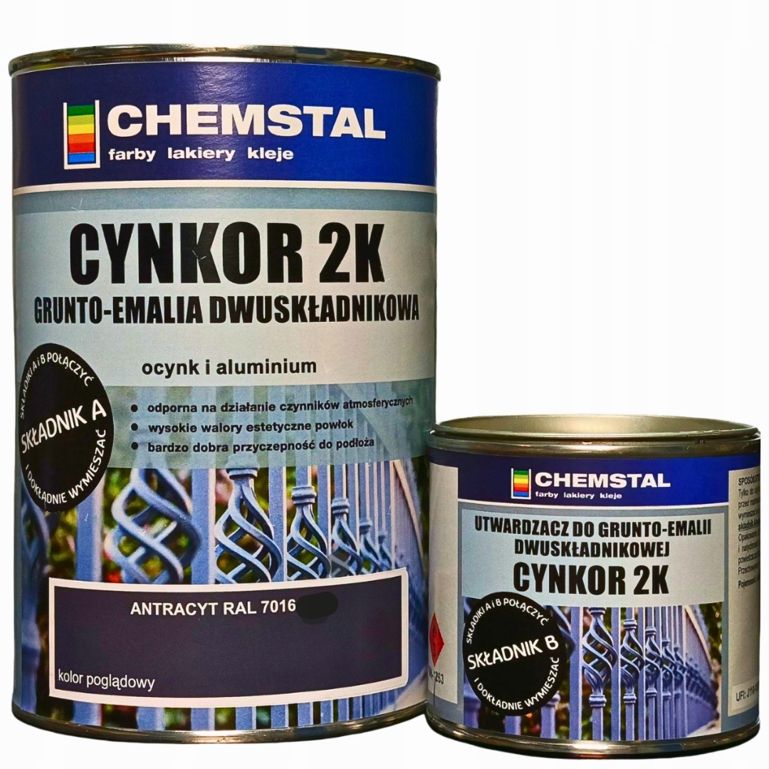 Farba do metalu Antracyt Ral 7016 mocna 12L