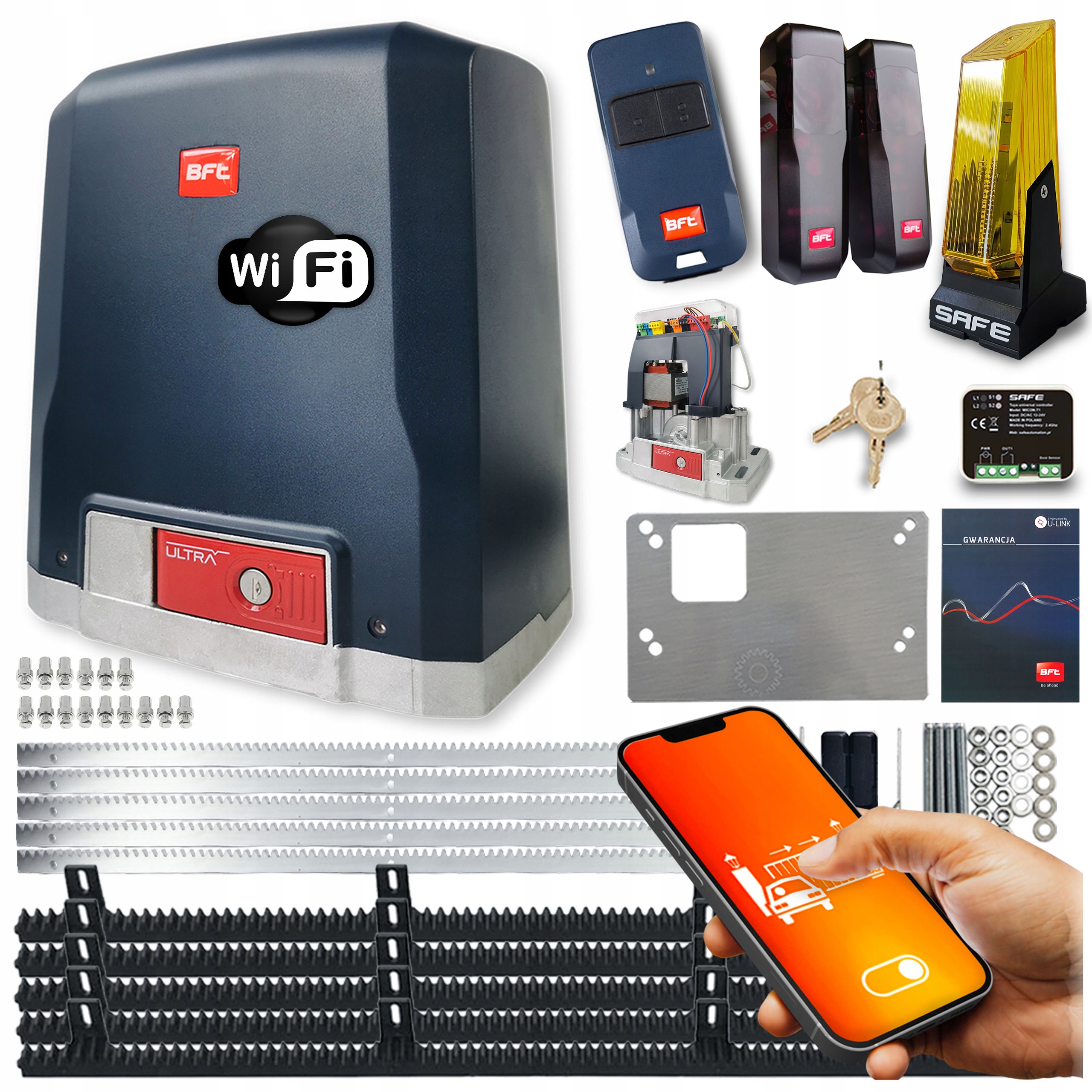 Set Pohon posuvné Brány Bft Deimos Ultra B600 kg Wifi Tuya automat