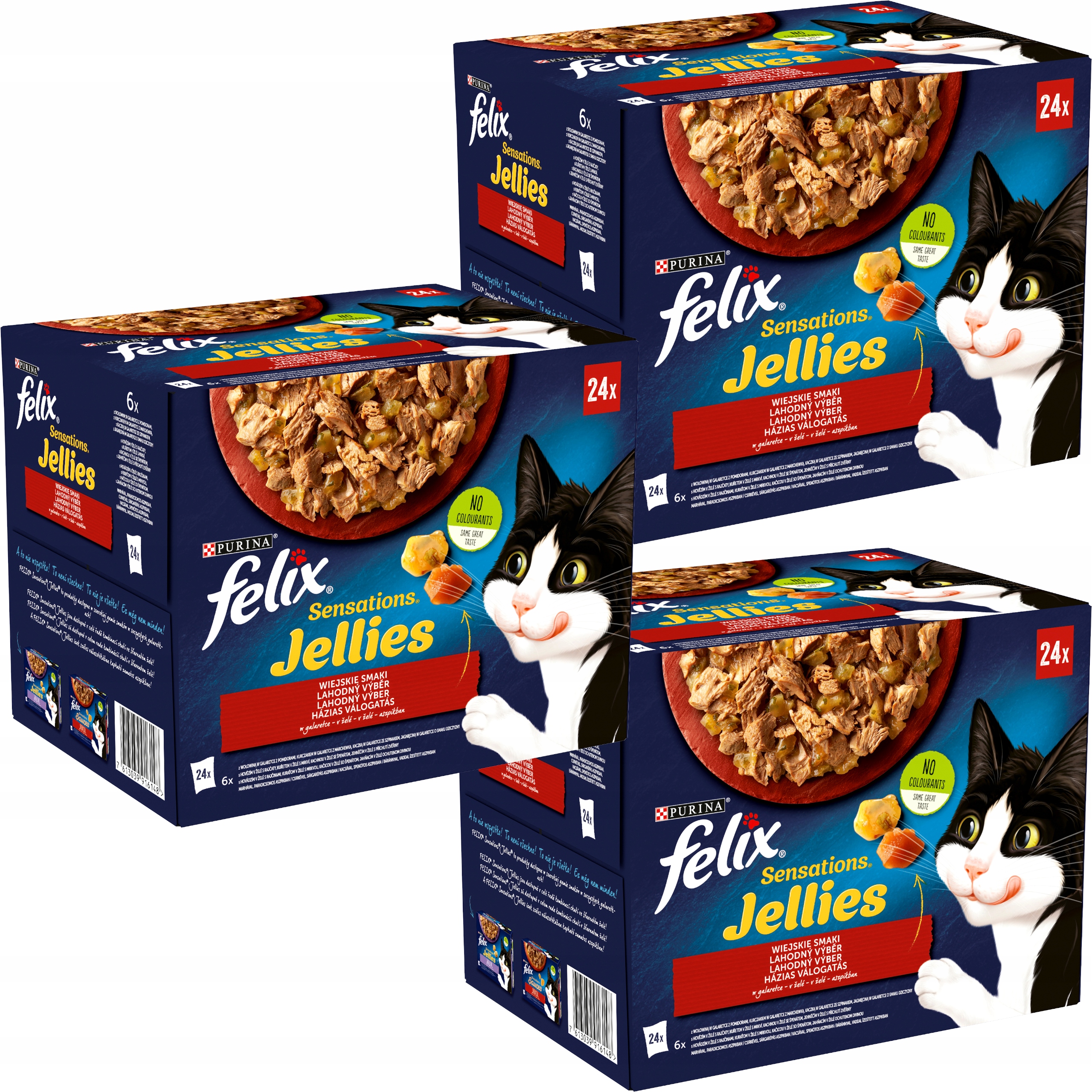 Levně Felix Sensations MIX Chutí V Želé Krmivo pro kočky 72 x 85 g