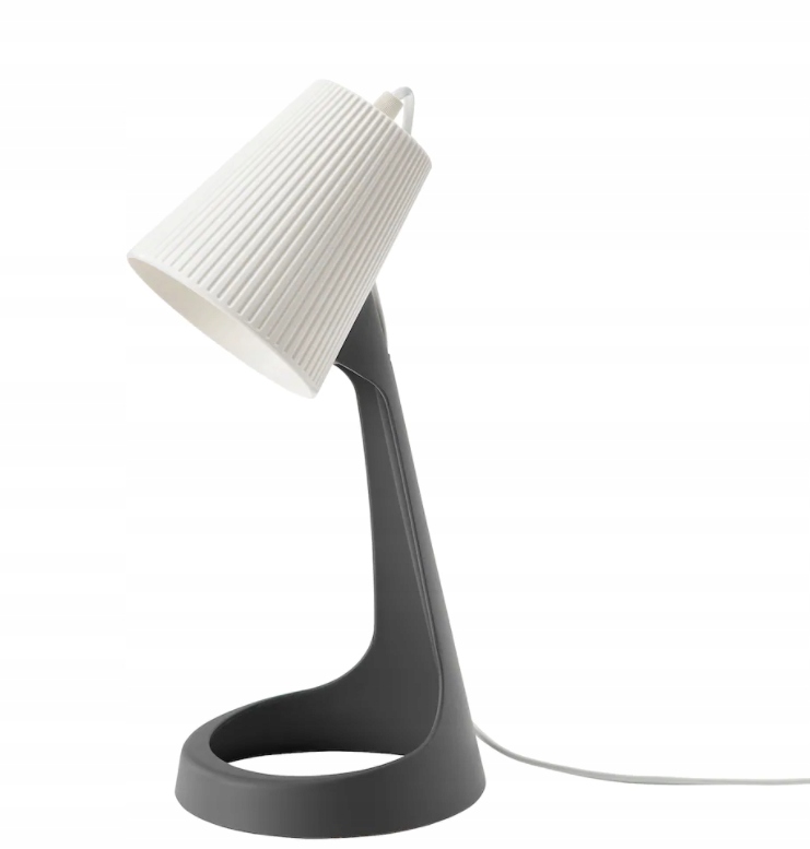 Ikea Svallet Lampa biurkowa E14 Ciemnoszary Biały-Zdjęcie-0