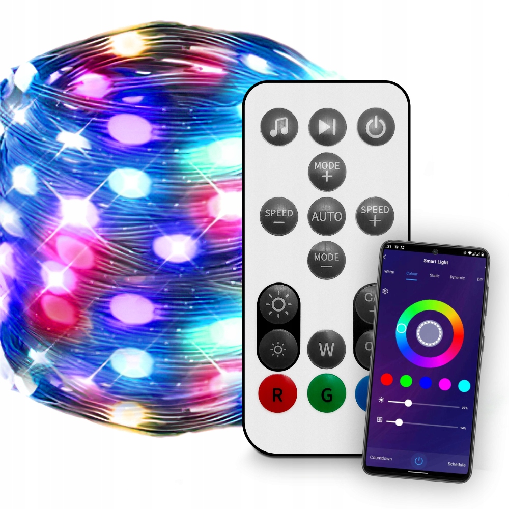 

Lampki Choinkowe Led Taśma WiFi Tuya 10m 100 szt