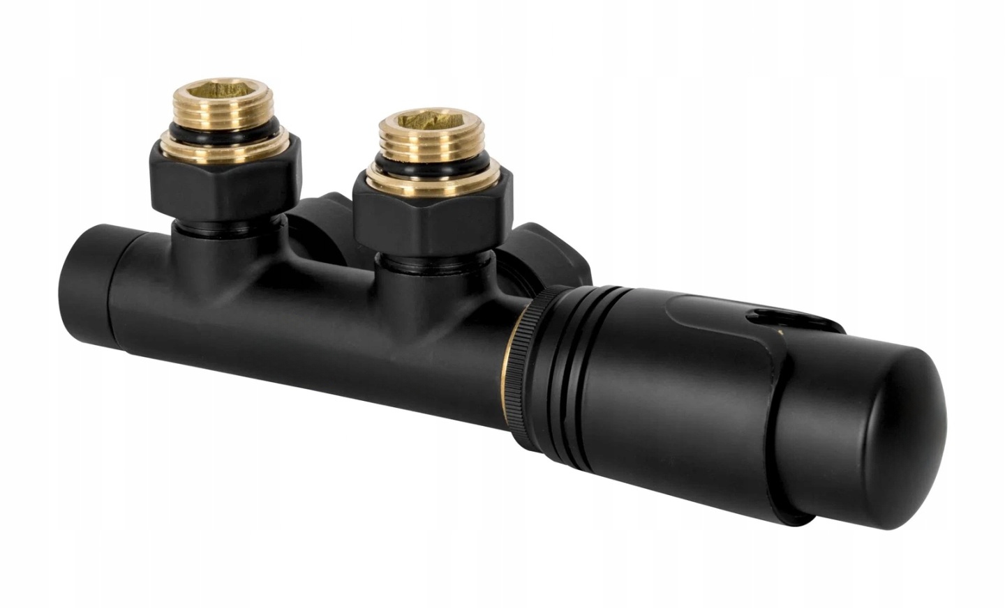 Termostatický Ventil Duoplex Ventil Pro Radiátor 1/2 Pex Fi 16 Úhlový Černý