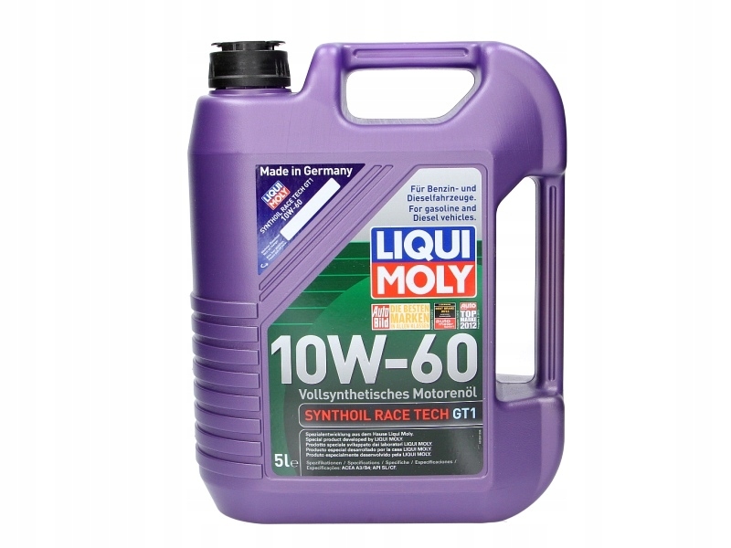 OLEJ LIQUI MOLY 10W60 5L SYNTHOIL RACE TECH GT1 SL/CF LM8909 Rodzaj syntetyczne