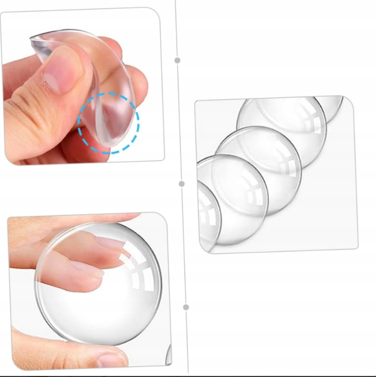 Odbojnik do Drzwi Klapy Toaletowej Mebli Przyklejany 3 cm Przezroczysty 6x Kod producenta Odbojnik do Drzwi Klapy Toaletowej Mebli