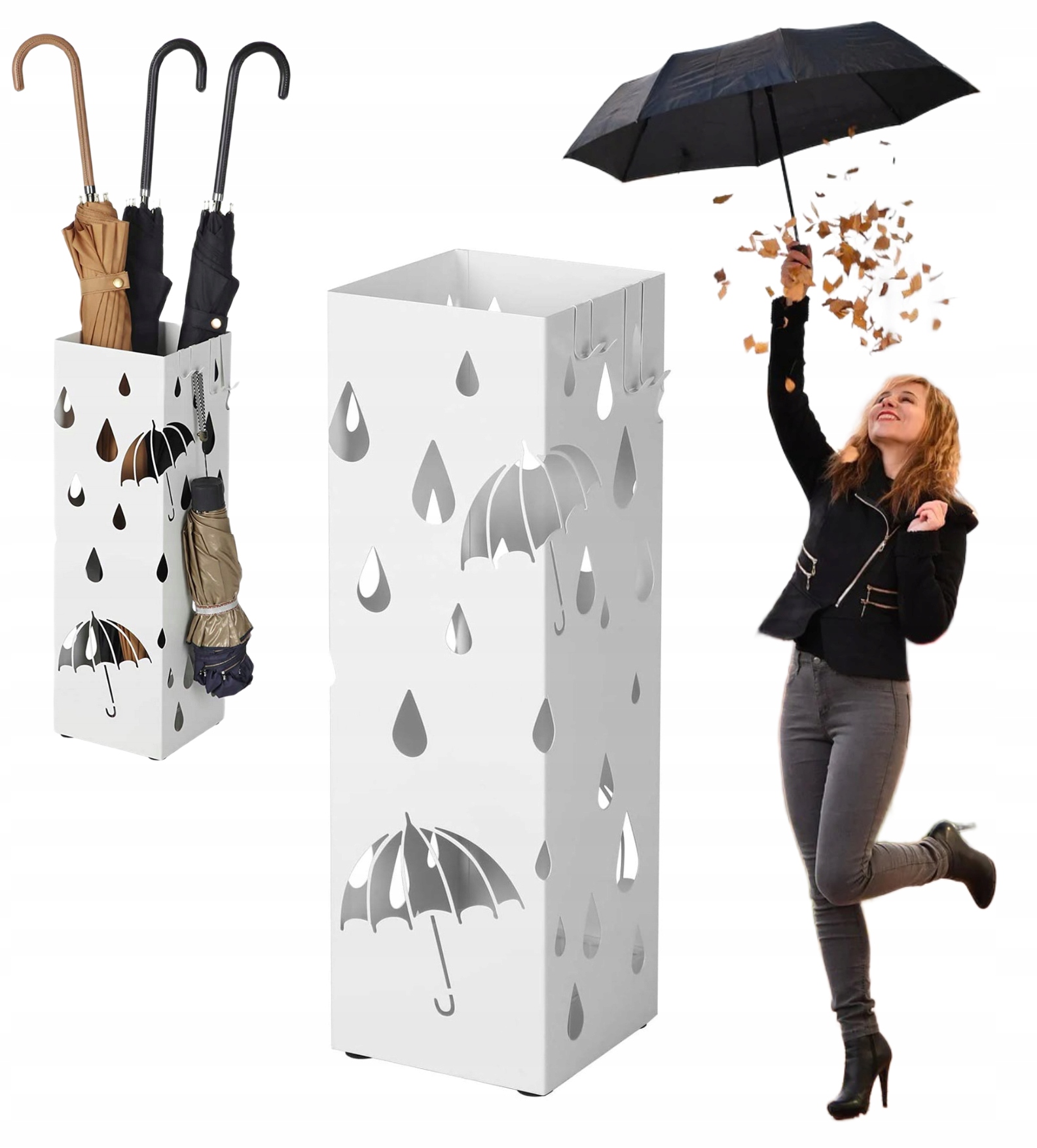 Stojak Na Parasole Z Ociekaczem Parasolnik Metalowy