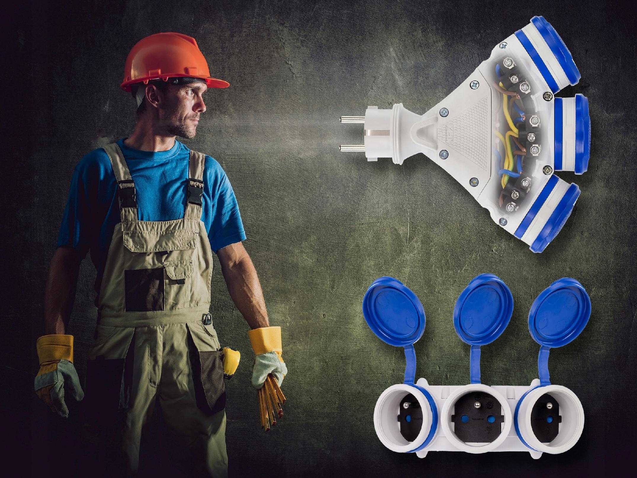 Rozgałęźnik trójnik gniazdo wtyczka 16A 250V IP54 EAN (GTIN) 5906197302260