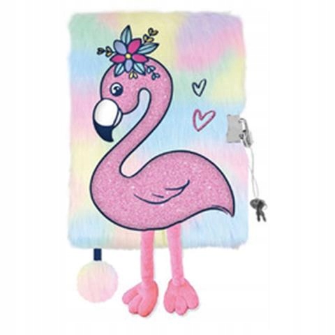 

Flamingo Tropical Włochacz Pamiętnik Notes kłódka