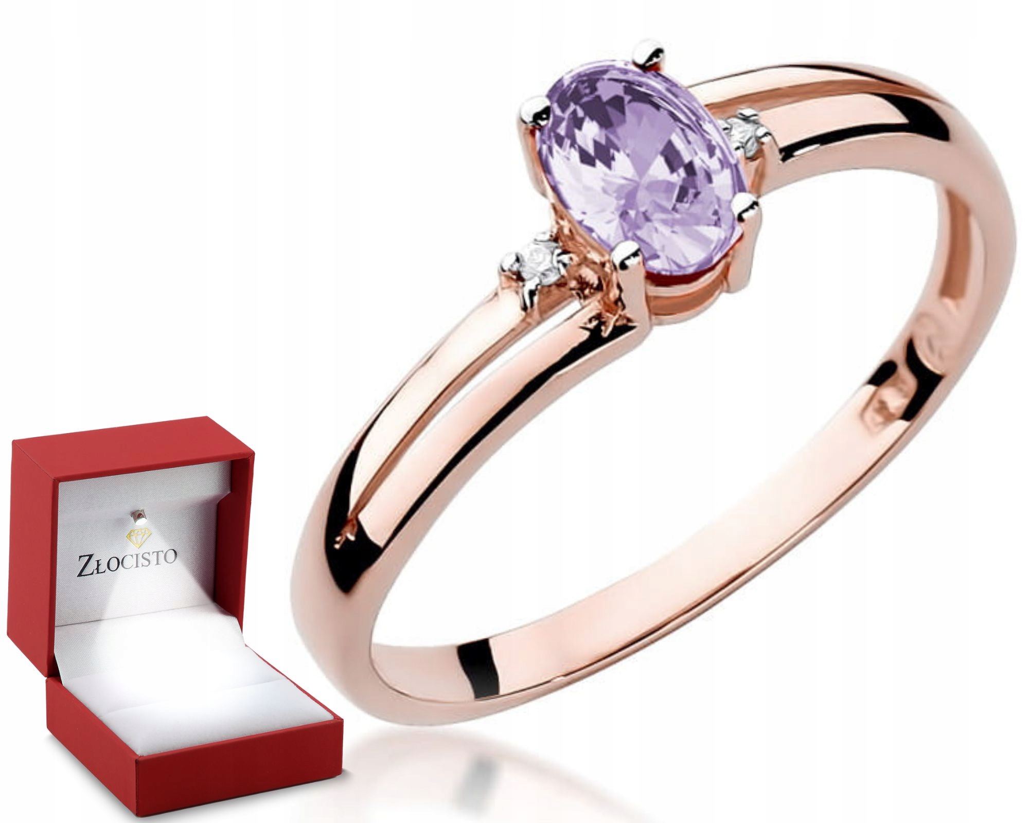 Prstýnek z růžového zlata Tanzanit Brilianty 585