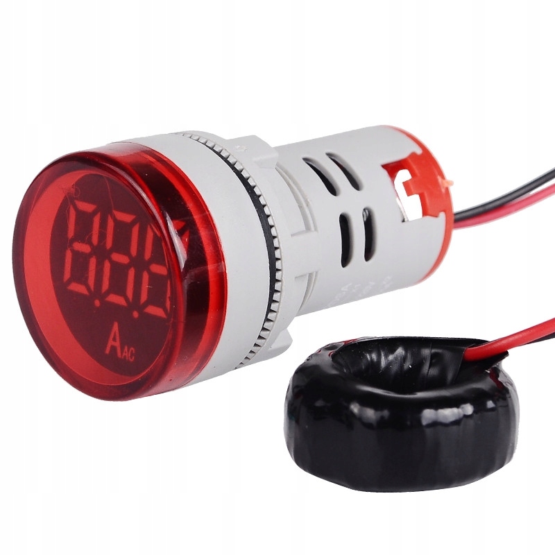 Amperometr cyfrowy amperomierz okrągły 28mm LED 0-100A