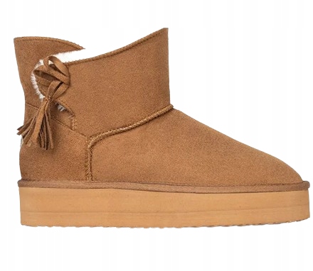 Island Boot Hnědé Sněhule S Kožešinou A Třásněmi 37 3DE