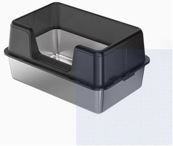 Kuweta dla Kota ze Stali Nierdzewnej XXL 28 l, Wysoka Krawędź 50x35x28 cm