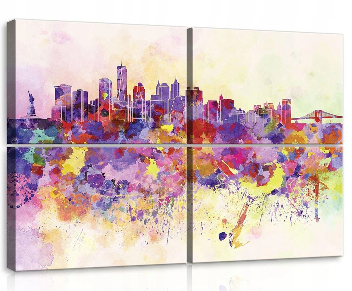 Obraz Na Plátně Canvas 120x80 Město Abstrakce New York Panorama Kresba