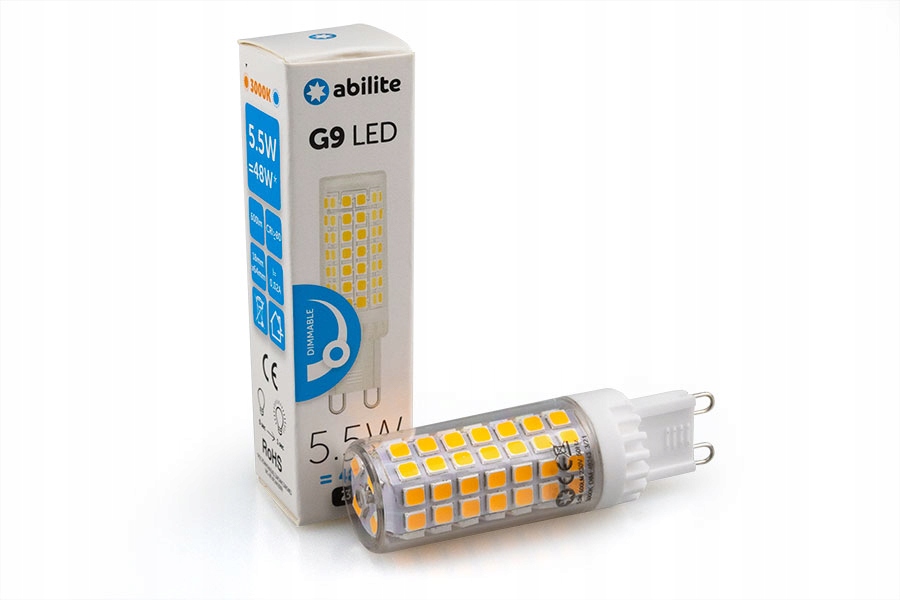 

Abilite Żarówka Led Sztyft B.ciepła G9 5,5W 600LM