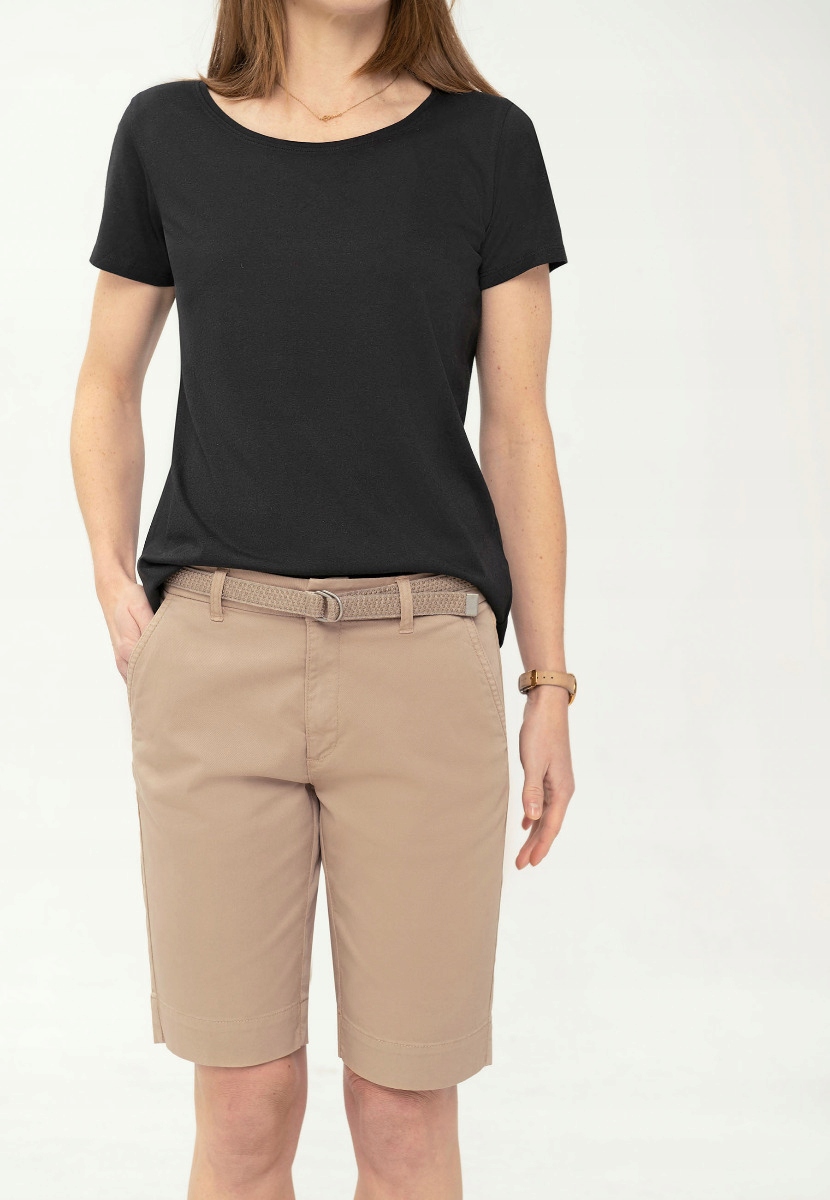 Volcano Dámské Šortky S Páskem Elegantní Béžové P-miya 4XL