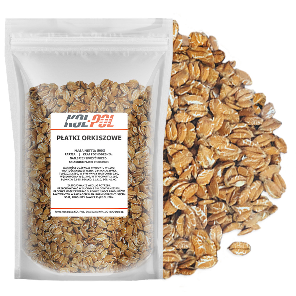 PŁATKI ORKISZOWE 500g Naturalne śniadanie jakość