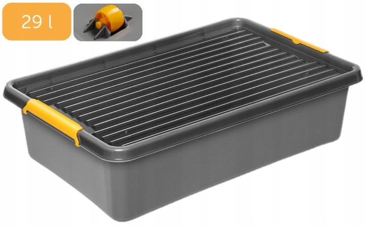 

Pojemnik Pod Łóżko Na Kółkach Organizer 29L szary