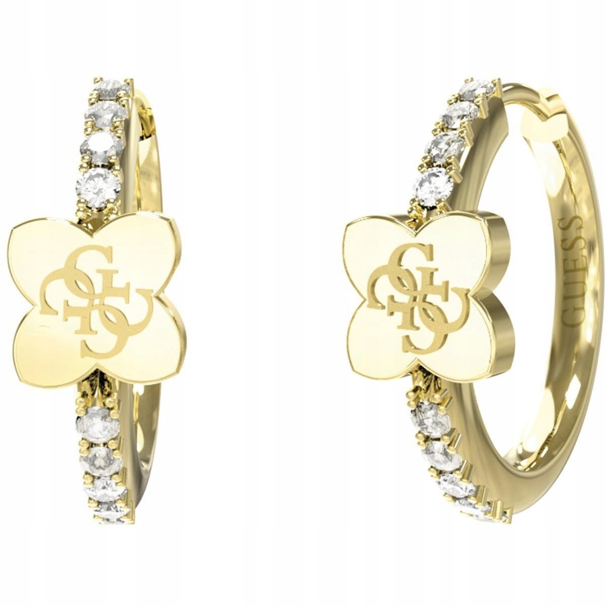 Náušnice dámské Guess zlaté zirkon kytičky