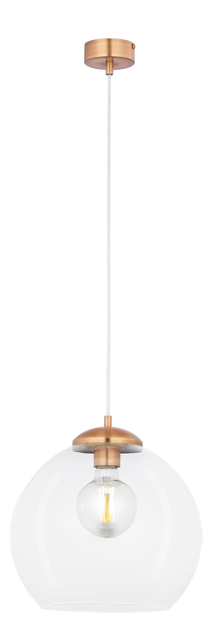 Jupiter Závěsná lampa Asti Měděná 1xE27 Skleněné stínítko 15W IP20