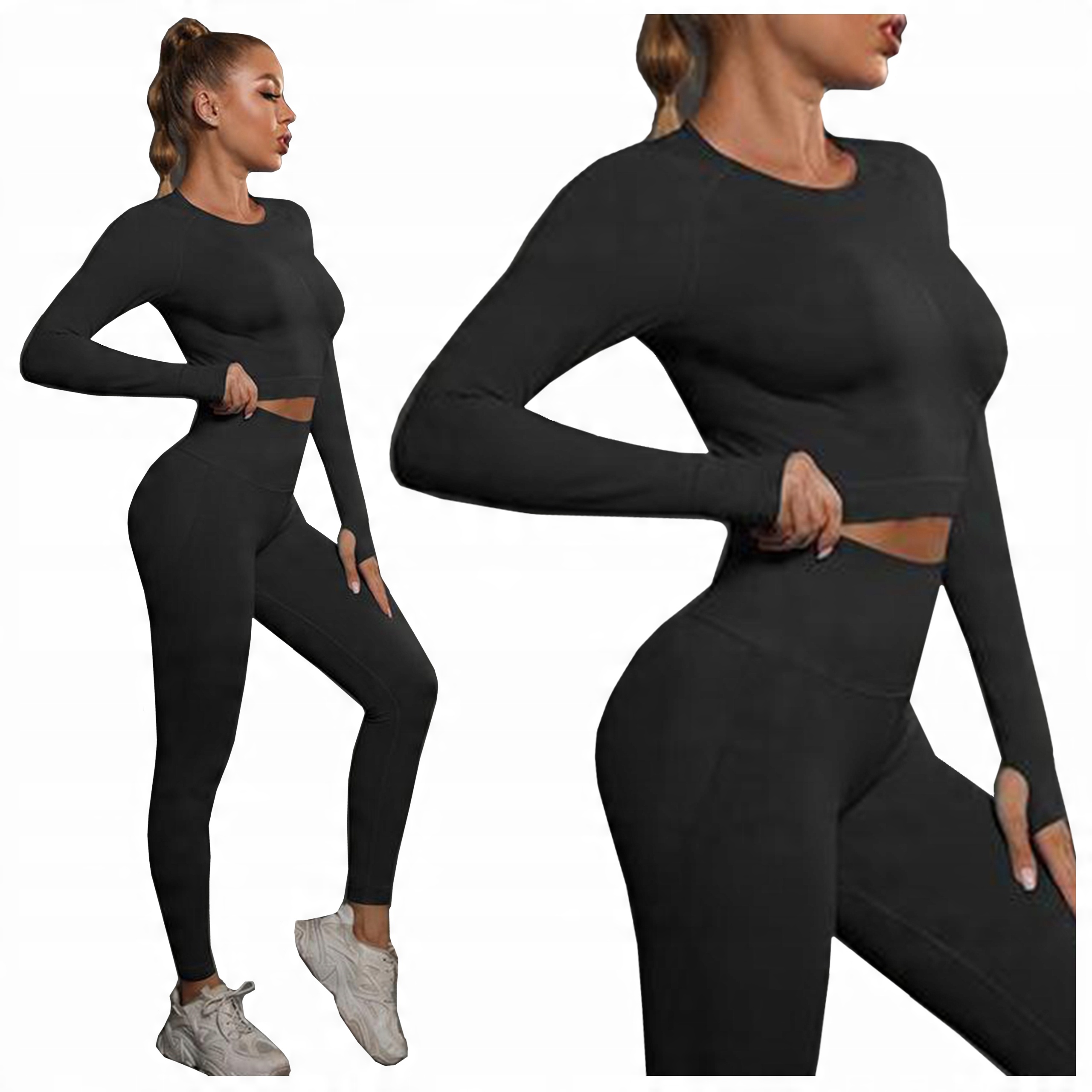 

Komplet Sportowy top legginsy bezszwowe fitness M