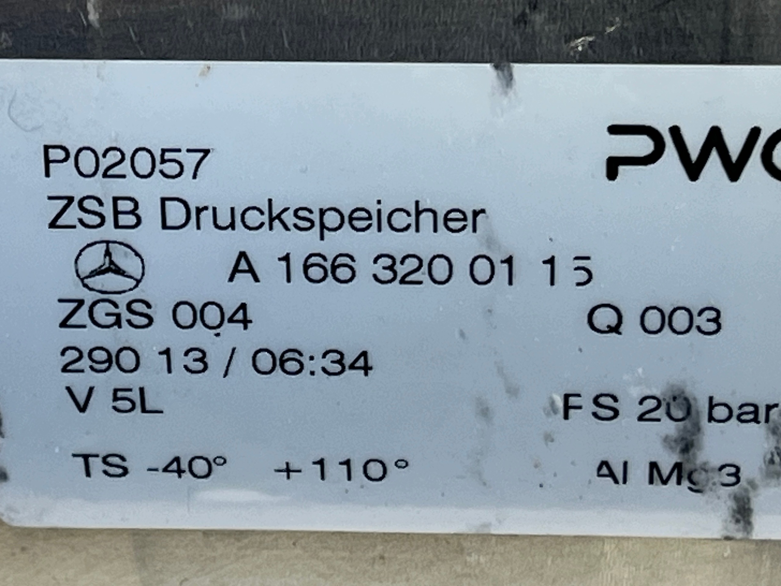 Behälter luft MERCEDES ML W166 A1663200115