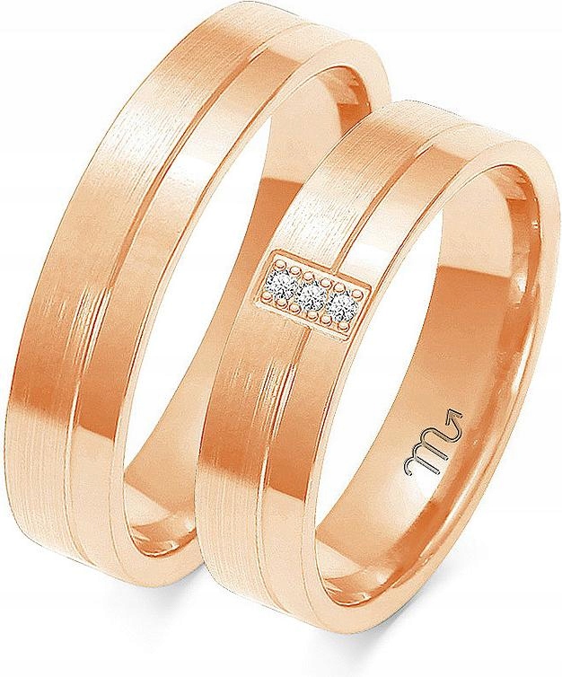 Zlatý snubní prsten pro novomanžele 14K 585, rok 23 24 25, elegance, kolekce 14K