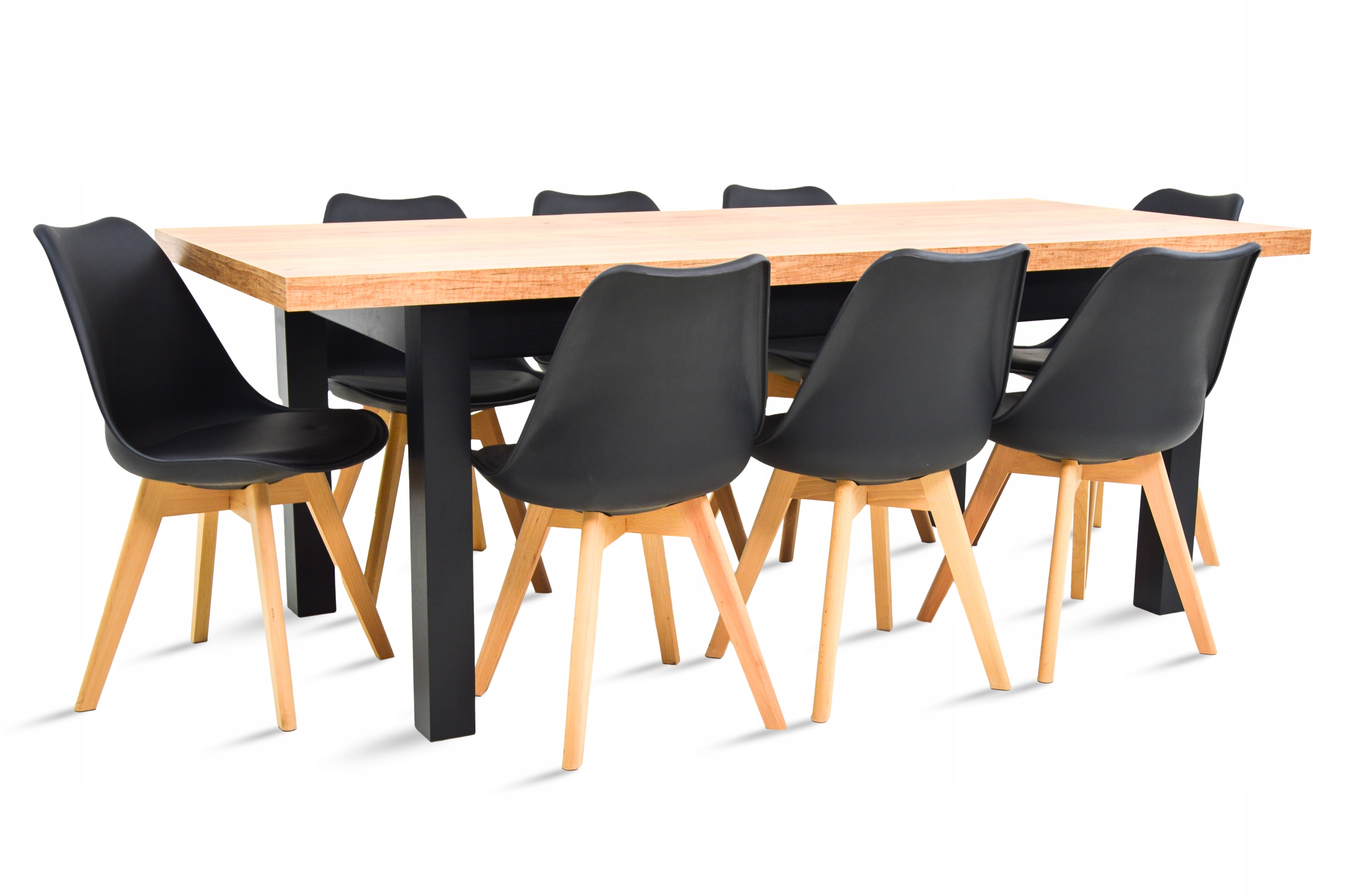 

Masywny stół drewniany 90x170/250 8 krzeseł loft