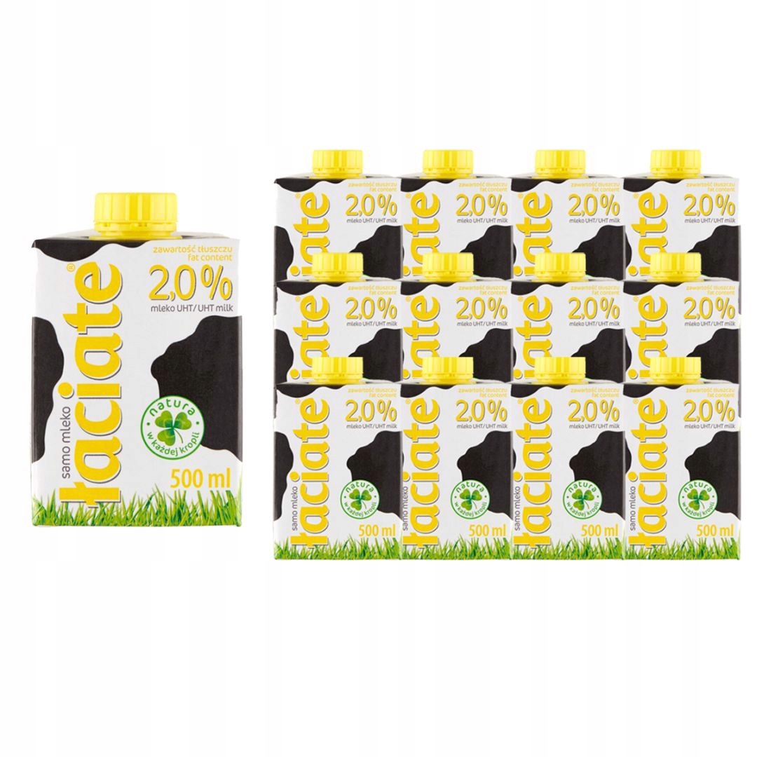 Levně Trvanlivé trvanlivé mléko Łaciate 2,0% 500 ml x 12 kusů