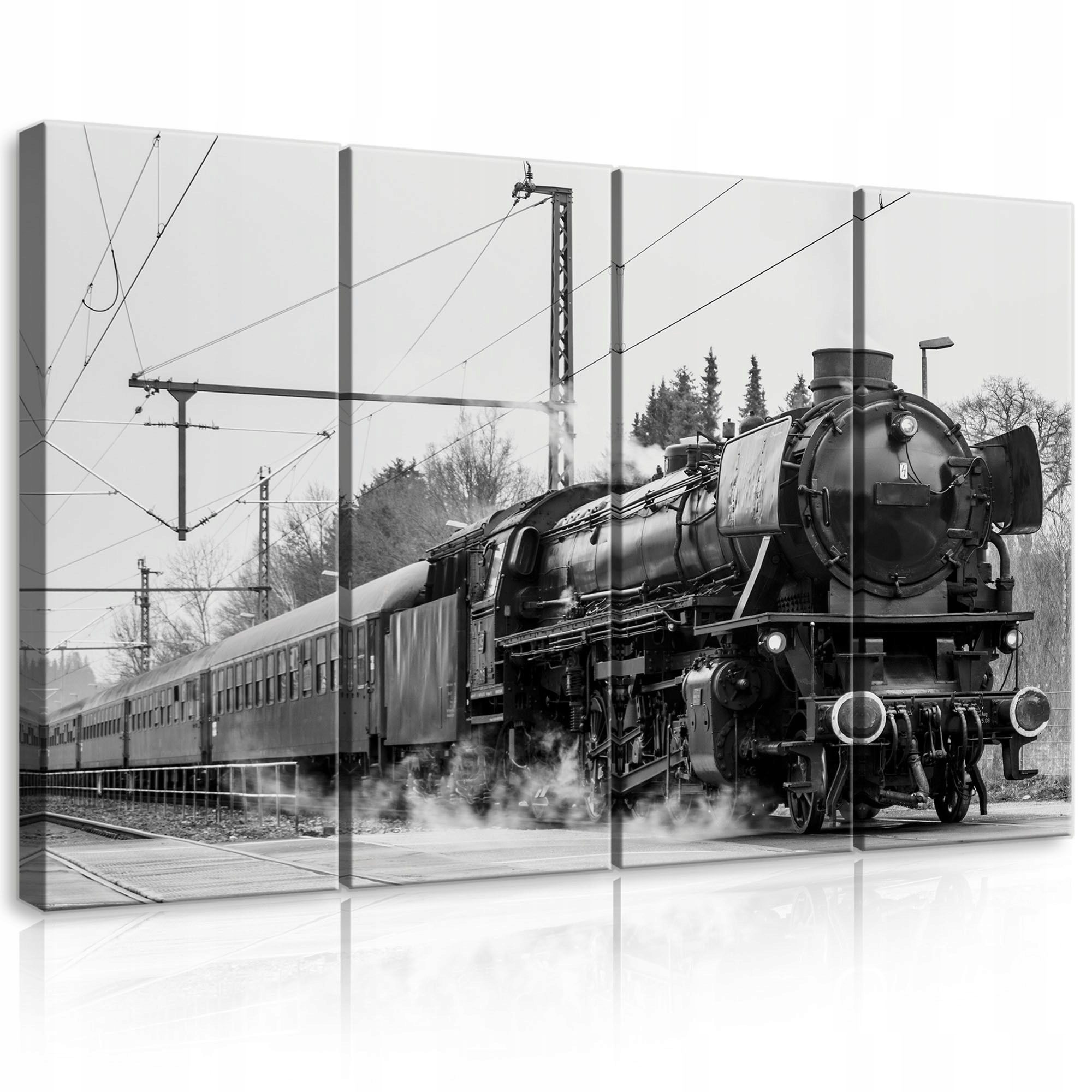 Obraz 120x80 Parná lokomotíva vlak železnica para dym retro priemysel