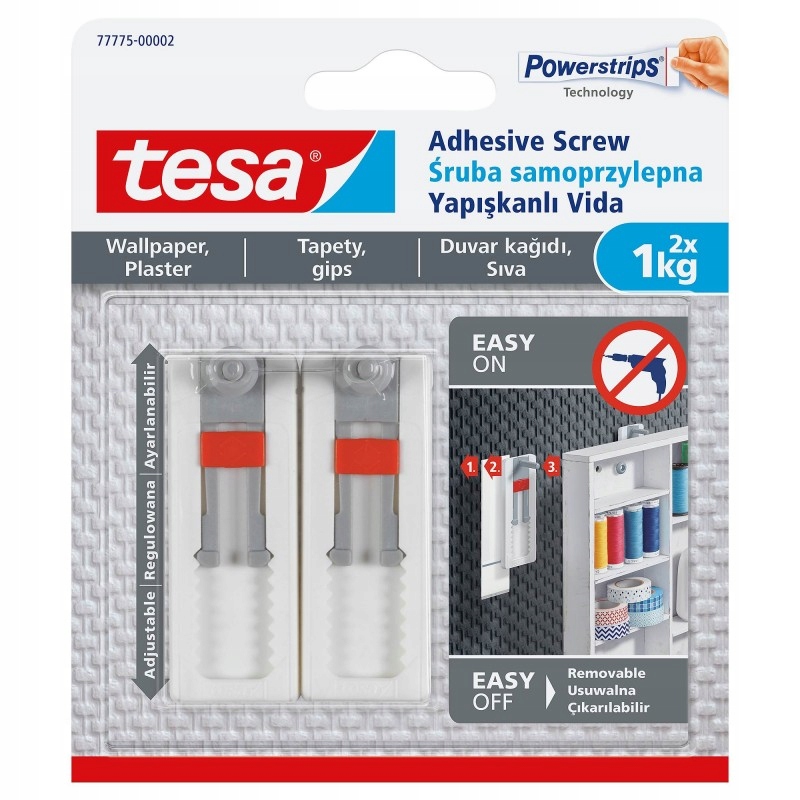 

Tesa 77775 śruba z regulacją Tapeta Tynk 1kg