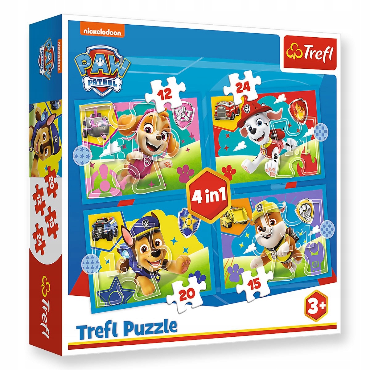 34628 TREFL PUZZLE 4w1 PSI PATROL BIEGNĄCE PIESKI