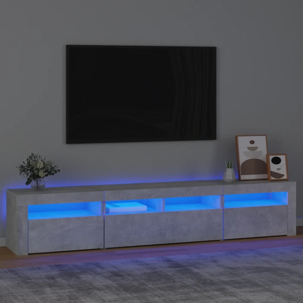 Petrashop Tv skříňka s Led osvětlením betonově šedá 210x35x40 cm Šedá 3152