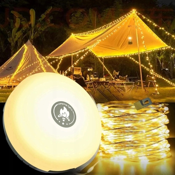 Lampa Biwakowa Led 10M Girlanda Rgb Ciepła Usb Powerbank IP44