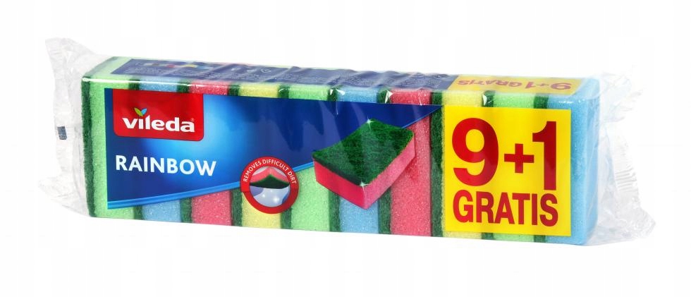 

Vileda Zmywak gąbka kuchenna Rainbow 9+1szt.
