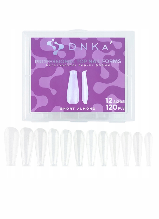 Górne formy DNKa' Top Nail Forms Short Almond