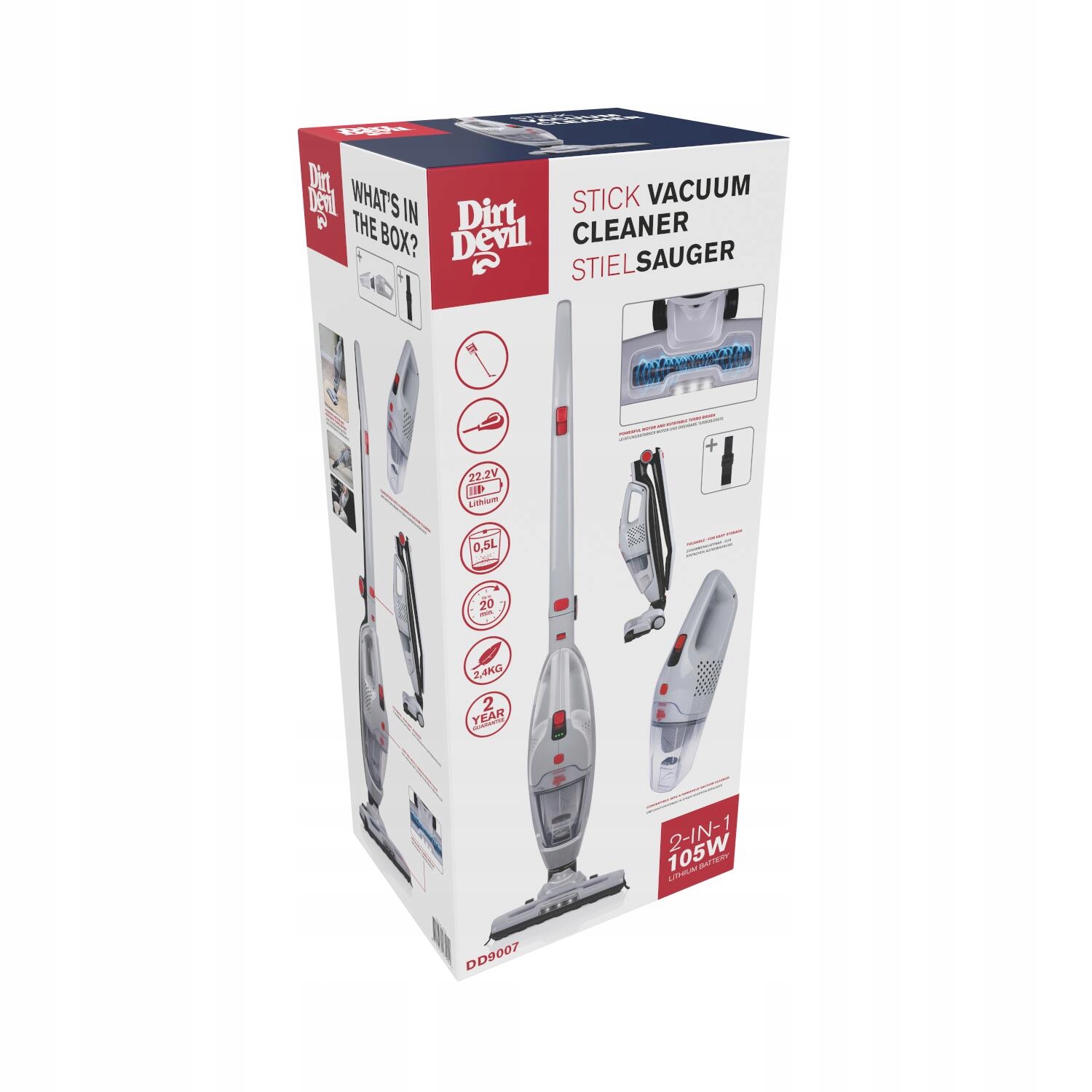 Tyčový vysavač 2v1 Dirt Devil DD9007 – Bezdrátový a Lehký