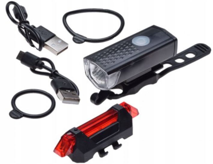 Lampa Rowerowa Przód Tył Led Usb