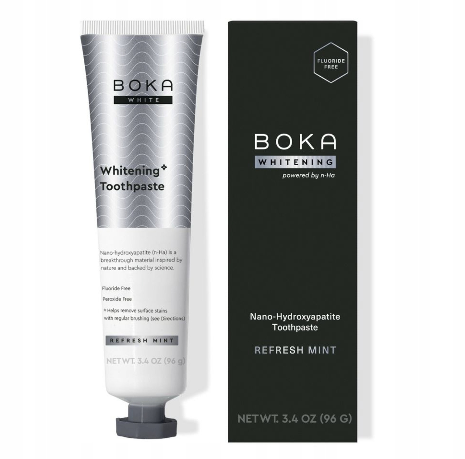Boka Wybielająca Pasta do Zębów bez fluoru z hydroksyapatytem Refresh 96g